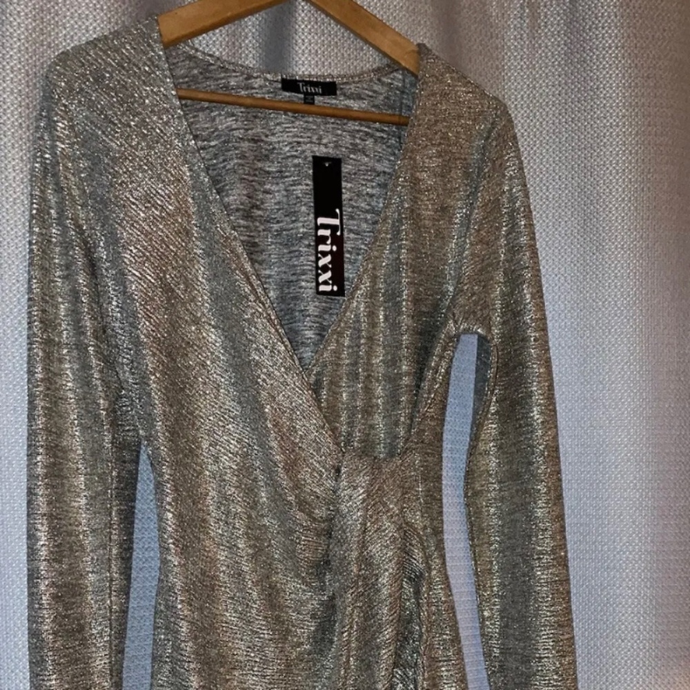 Trixxi  silver bright party dress size large